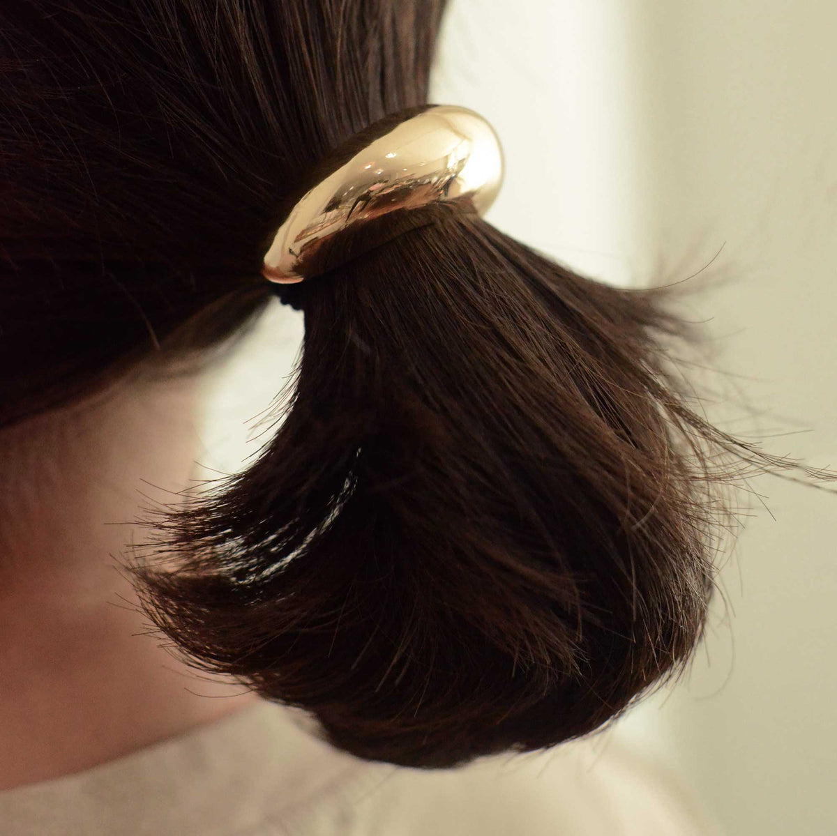 Narrow Crescent Metal Cuff Hair Tie | Gold
