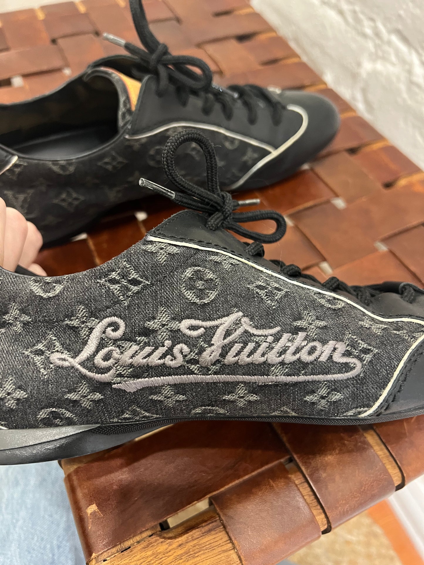Louis Vuitton Monogram Canvas and Leather Low Top Sneakers