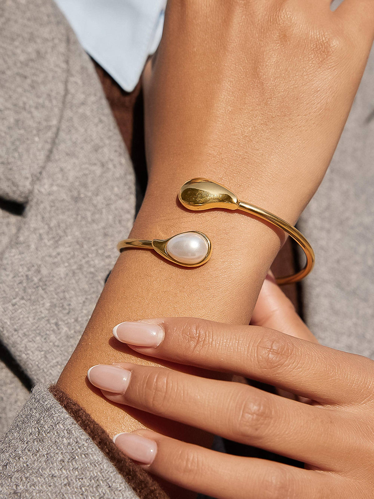 Harbor 1 Open Cuff Stone Bracelet