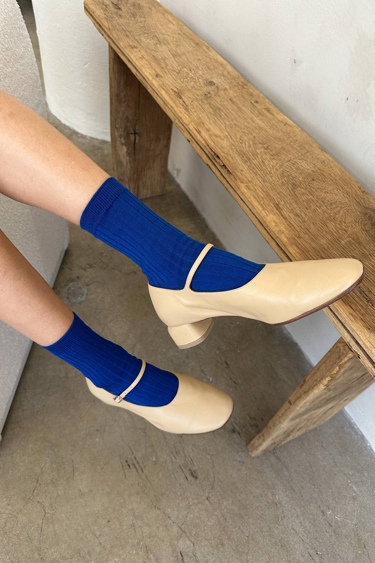 Her Socks - Mercerized Combed Cotton Rib: Pesto