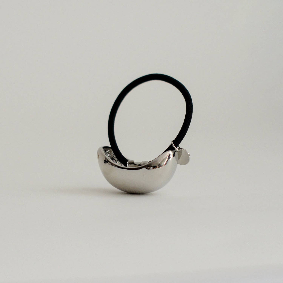 Bold Crescent Metal Cuff Hair Tie | Silver