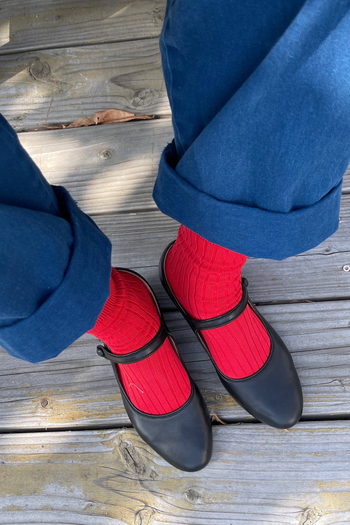 Her Socks - Mercerized Combed Cotton Rib: Pesto