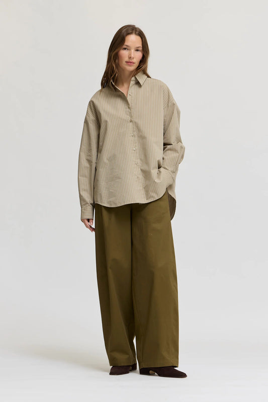 Barrel Leg Cotton Pants | Fatigue