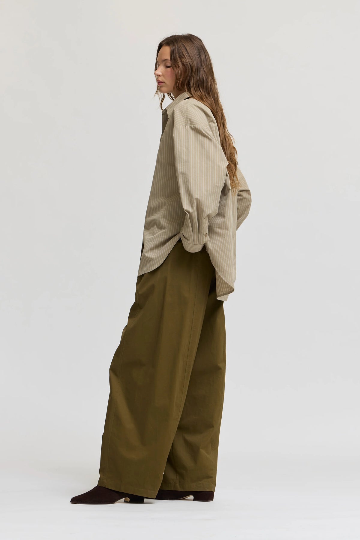 Barrel Leg Cotton Pants | Fatigue