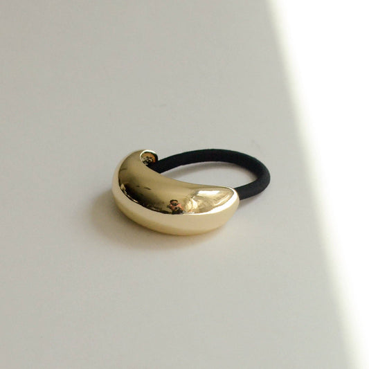 Narrow Crescent Metal Cuff Hair Tie | Gold