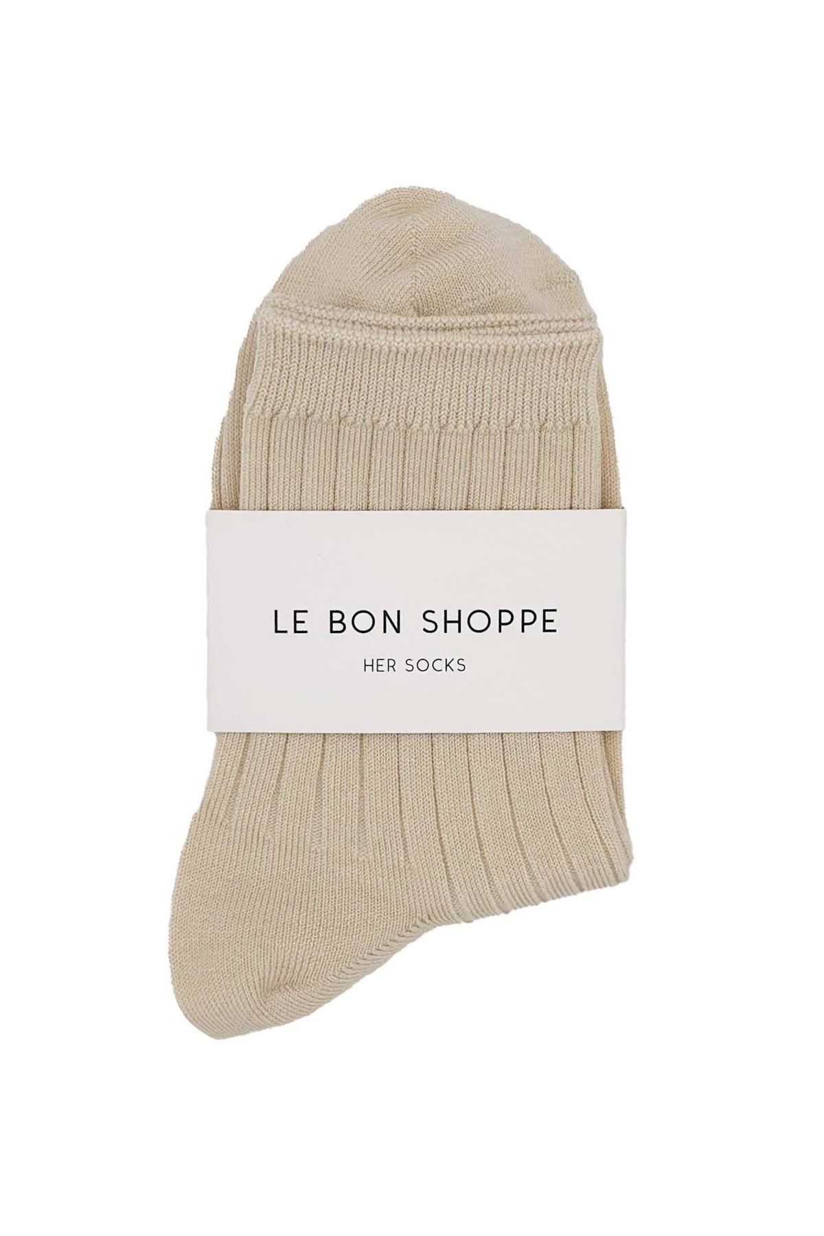 Her Socks - Mercerized Combed Cotton Rib: Porcelain