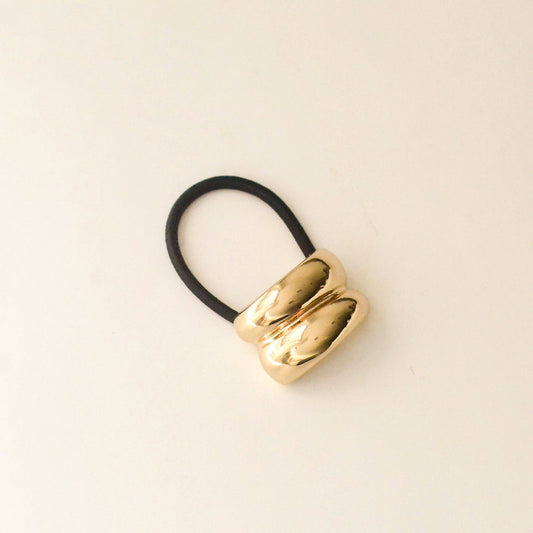 Mini Double Arch Metal Ponytail Hair Tie | Gold