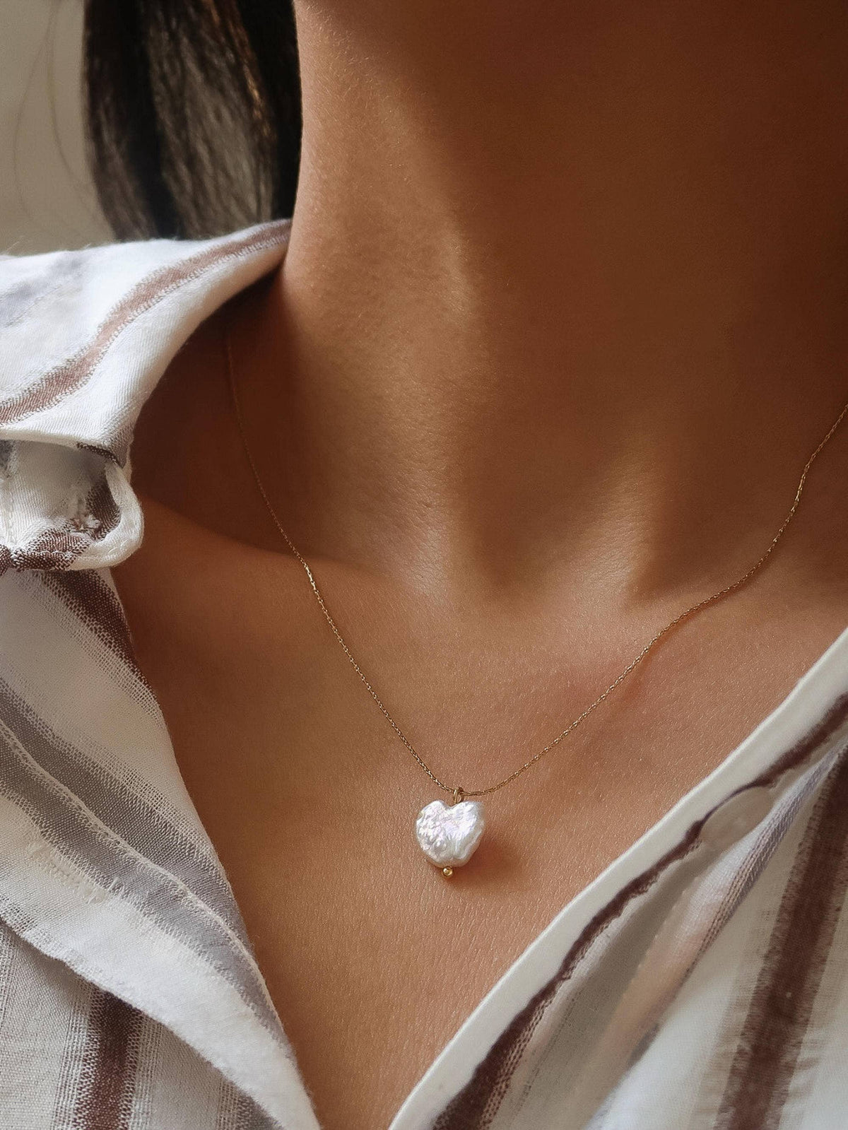 Freshwater Pearl  Heart Necklace