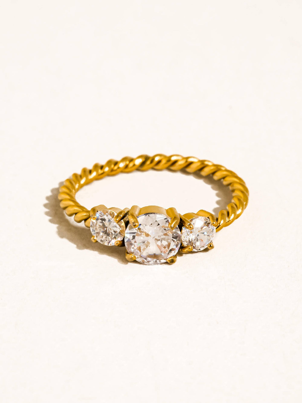 Moira CZ Statement Ring: Yellow Gold