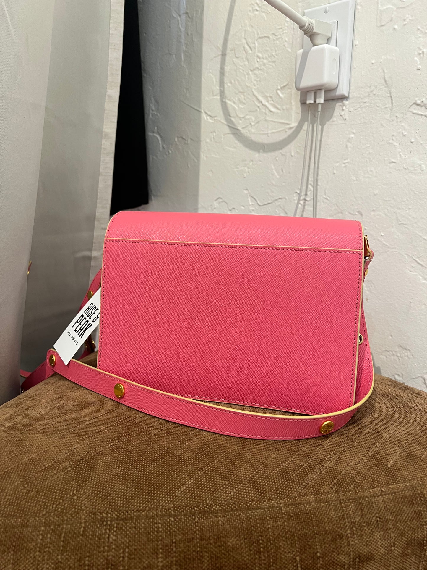 Marni Trunk Leather Crossbody Pink Bag