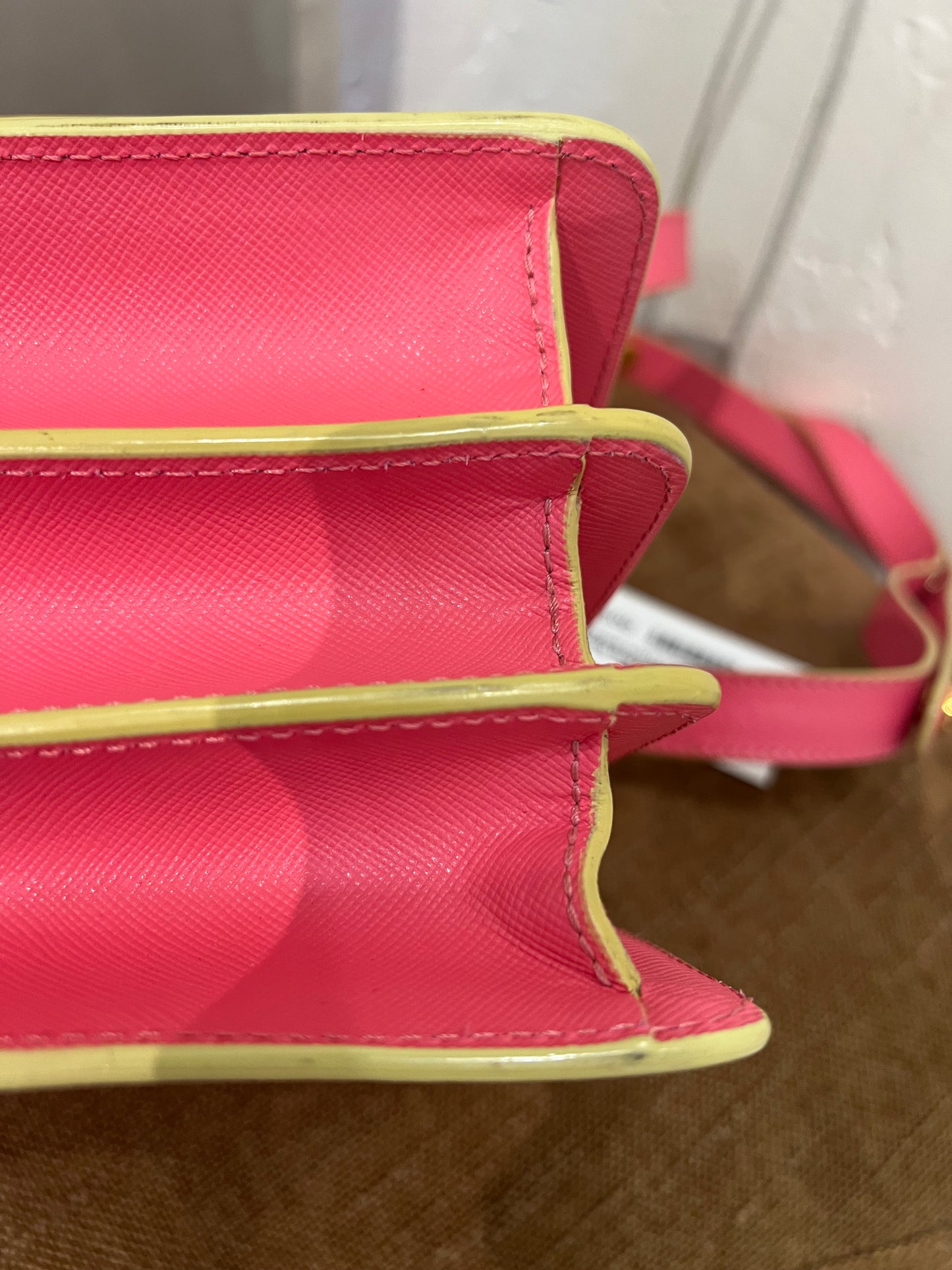 Marni Trunk Leather Crossbody Pink Bag