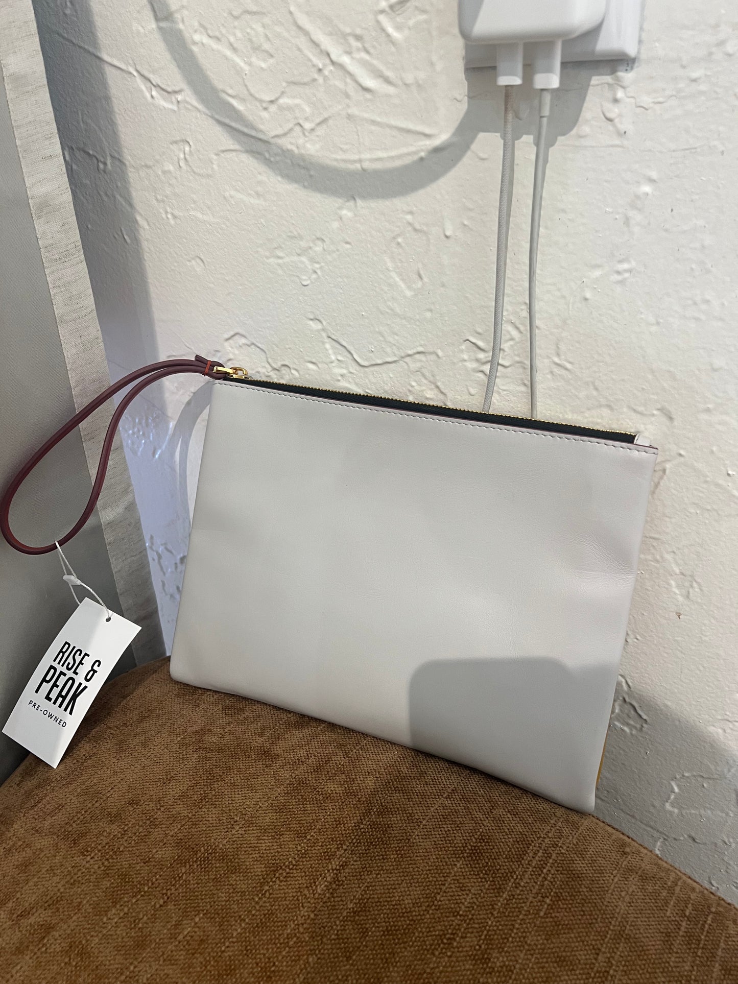 Marni 2-side mustard/cream pouch