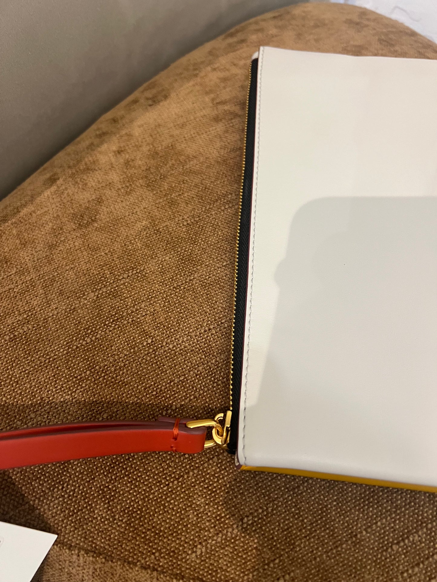 Marni 2-side mustard/cream pouch