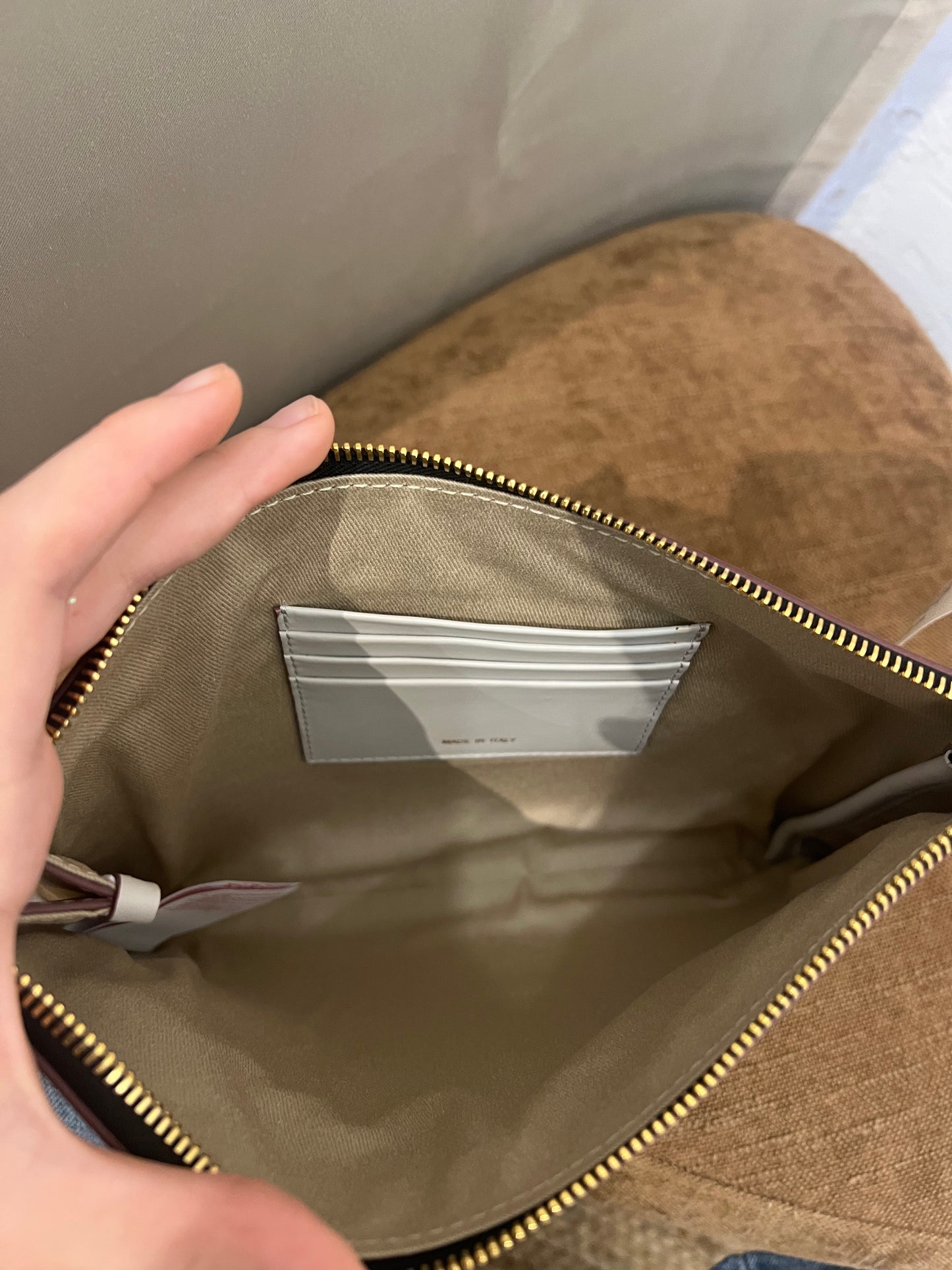 Marni 2-side mustard/cream pouch