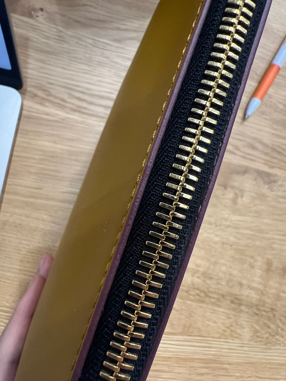 Marni 2-side mustard/cream pouch