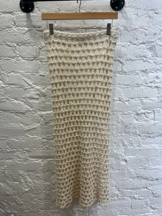 IRO beige crochet skirt