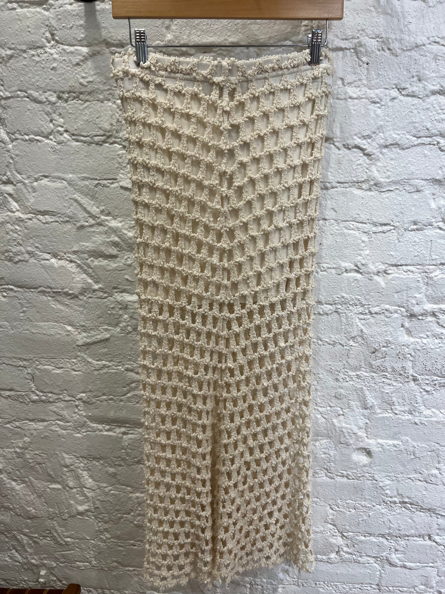 IRO beige crochet skirt
