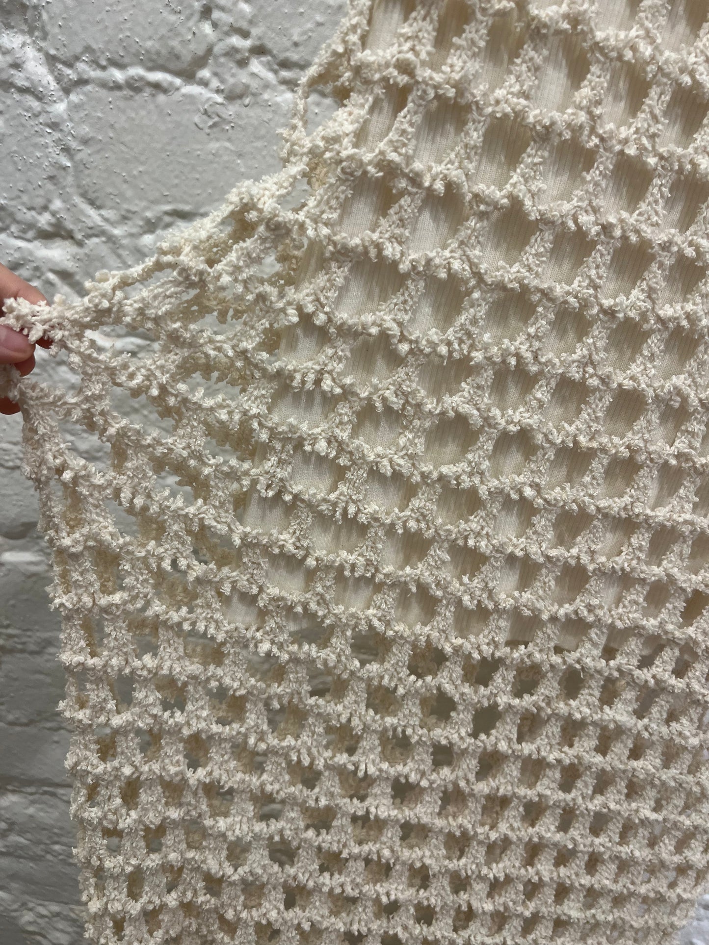 IRO beige crochet skirt