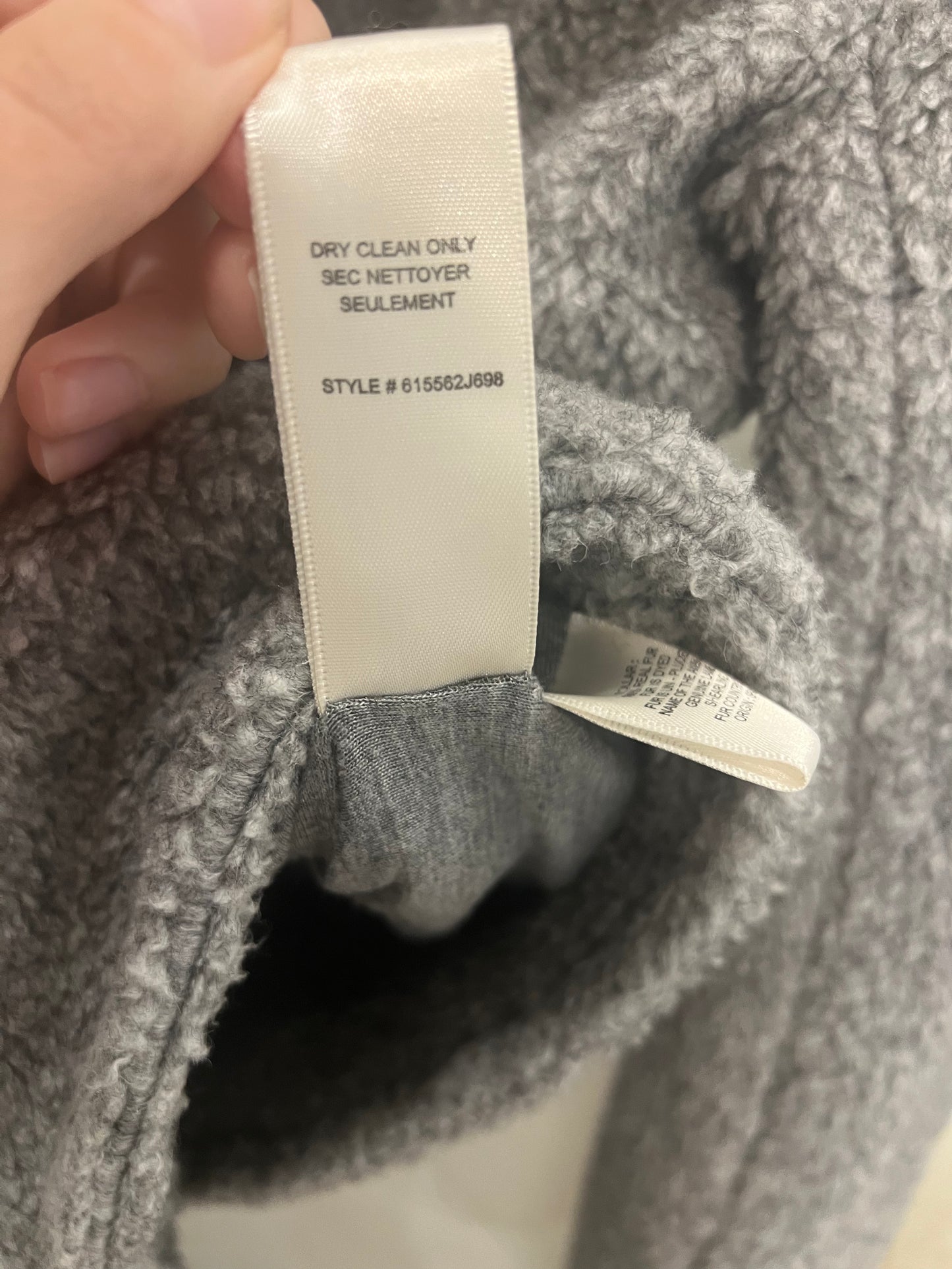 Rebecca Taylor Grey Curly Lamb Shearling Collar Moto Jacket