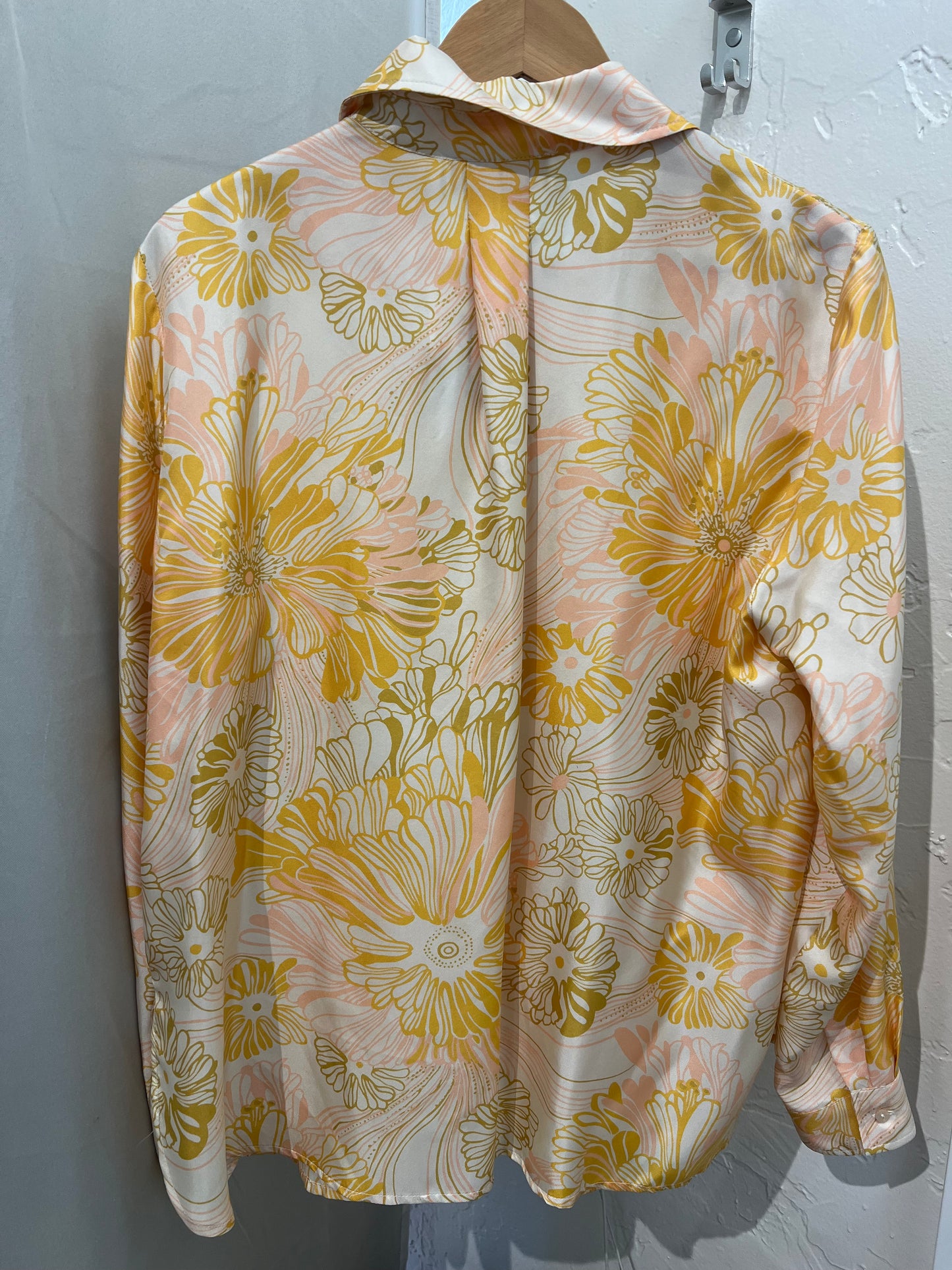 MOMONI floral yellow silk blouse