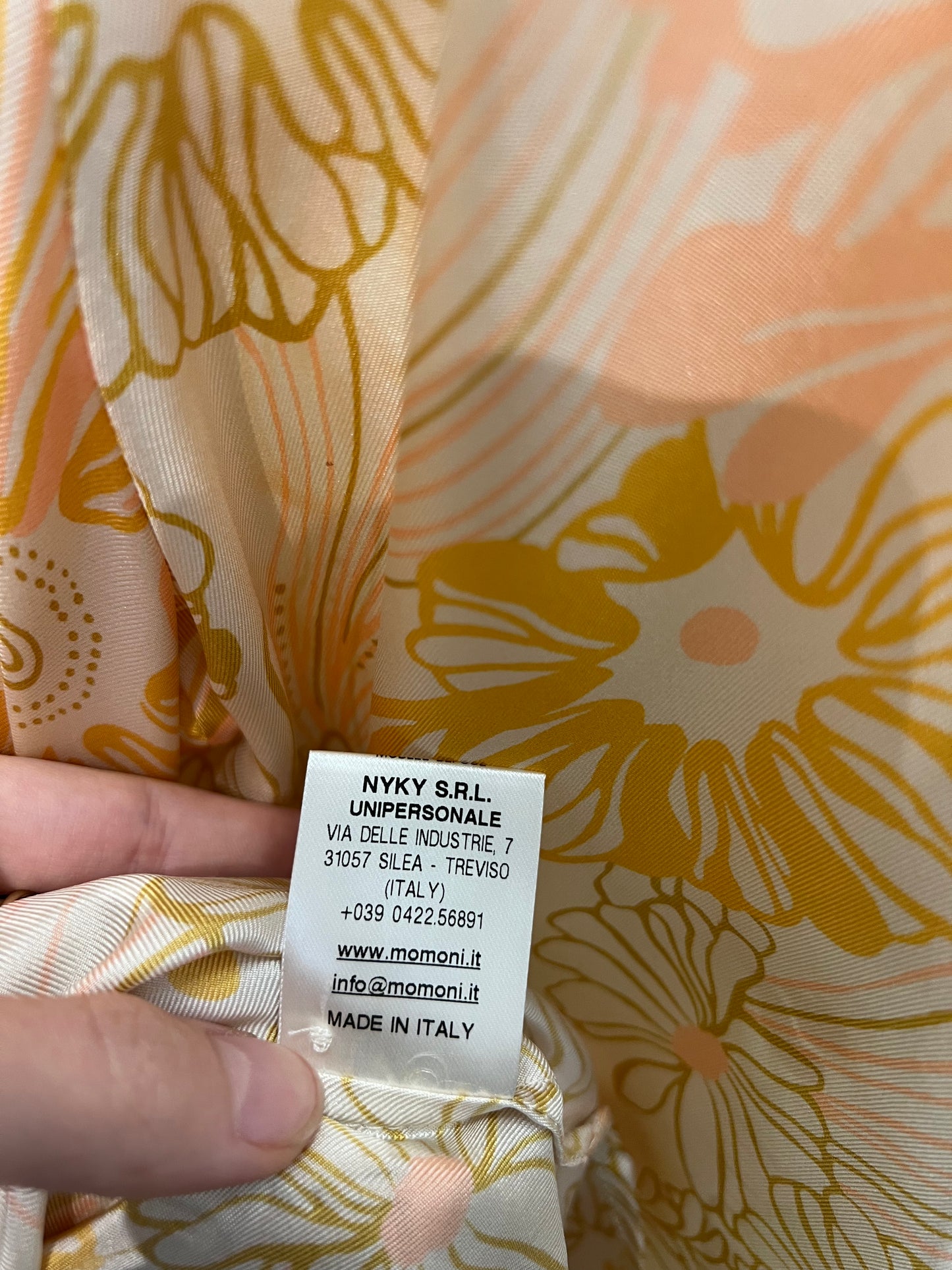 MOMONI floral yellow silk blouse