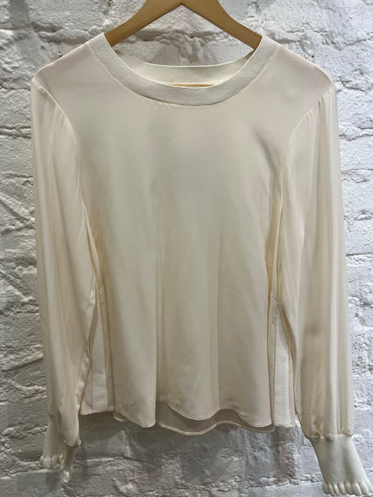 Cinq a sept cream silk blouse