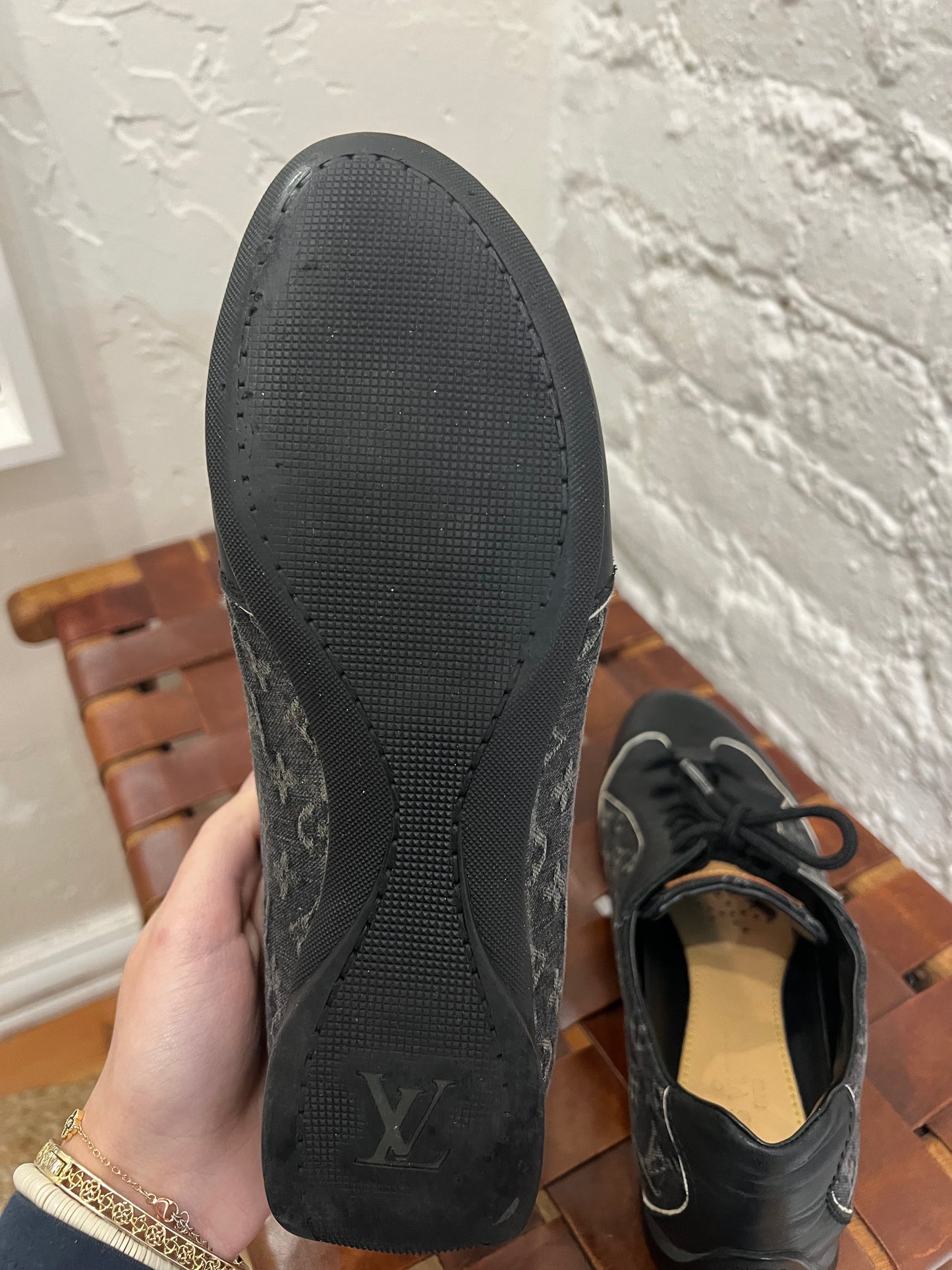 Louis Vuitton Monogram Canvas and Leather Low Top Sneakers