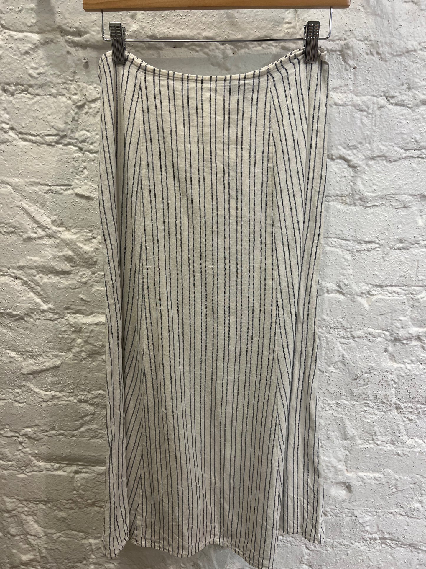 Theory linen striped skirt
