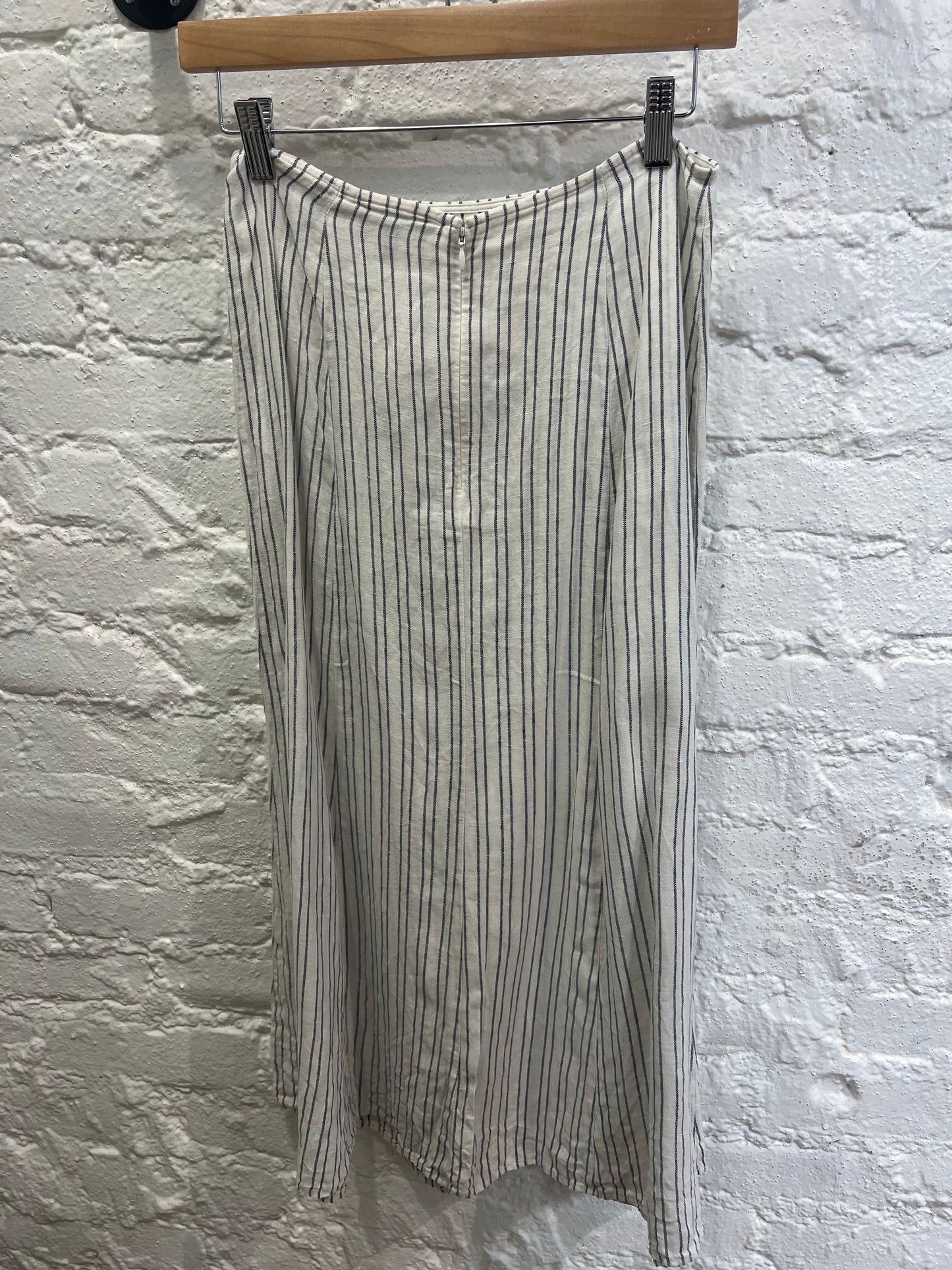 Theory linen striped skirt