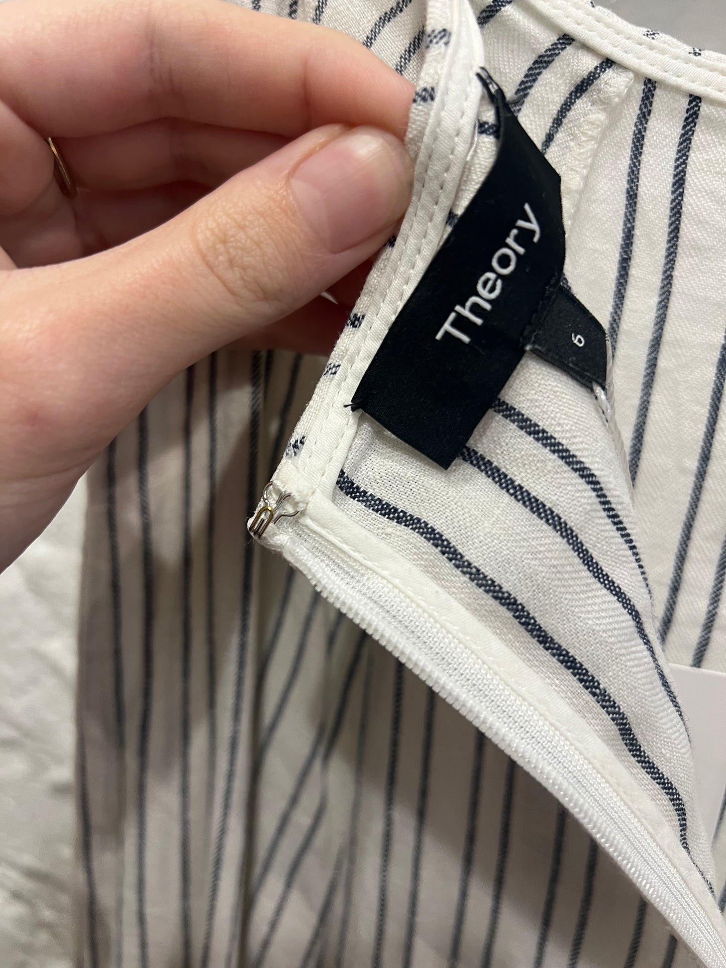 Theory linen striped skirt