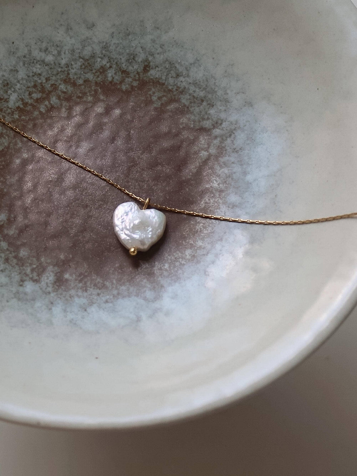 Freshwater Pearl  Heart Necklace