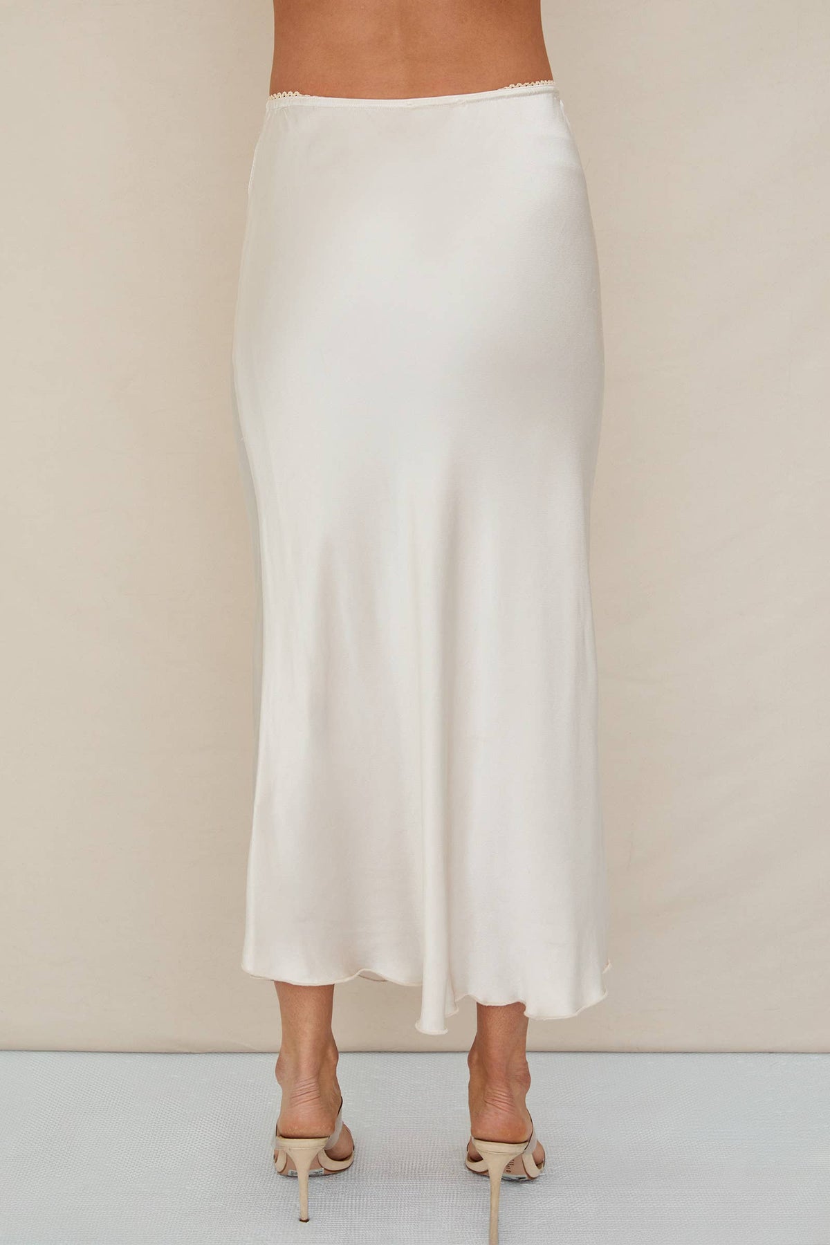 Silky Slip Skirt | Beige