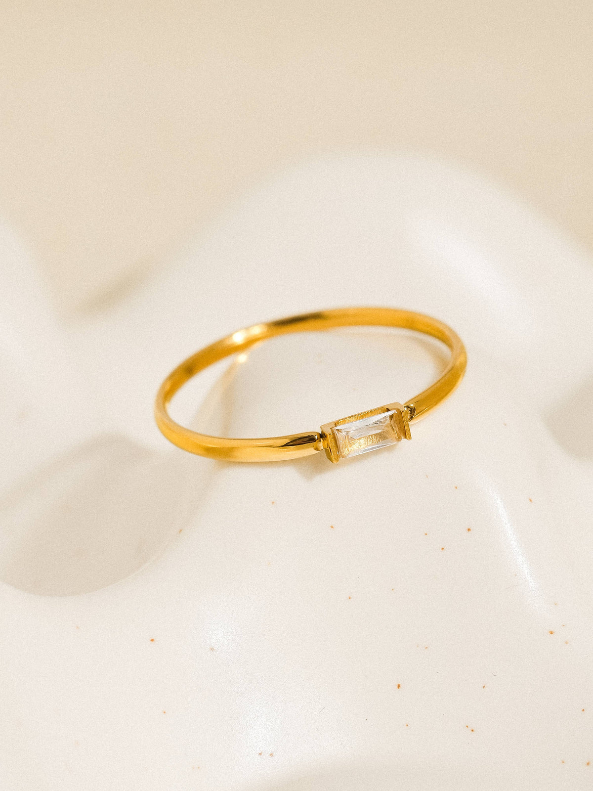 Côme 18K Gold Non-Tarnish Minimalist Thin CZ Band