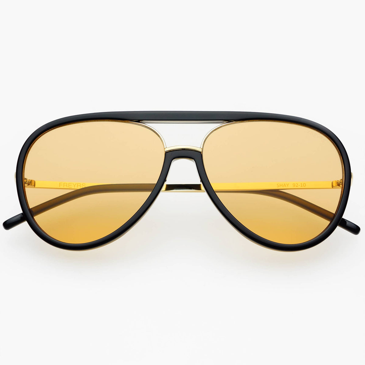 Shay Unisex Aviator Sunglasses| Black - Soft Amber