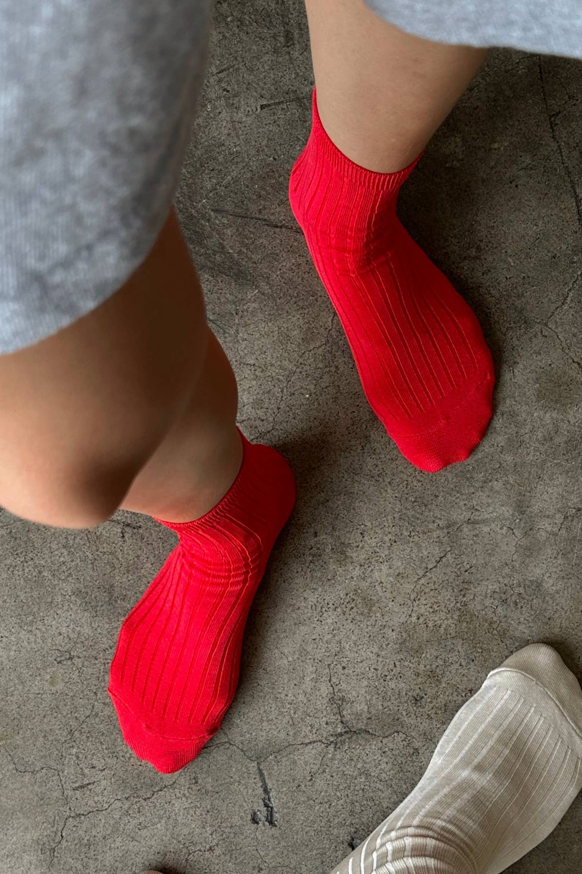 Her Socks - Mercerized Combed Cotton Rib: Pesto