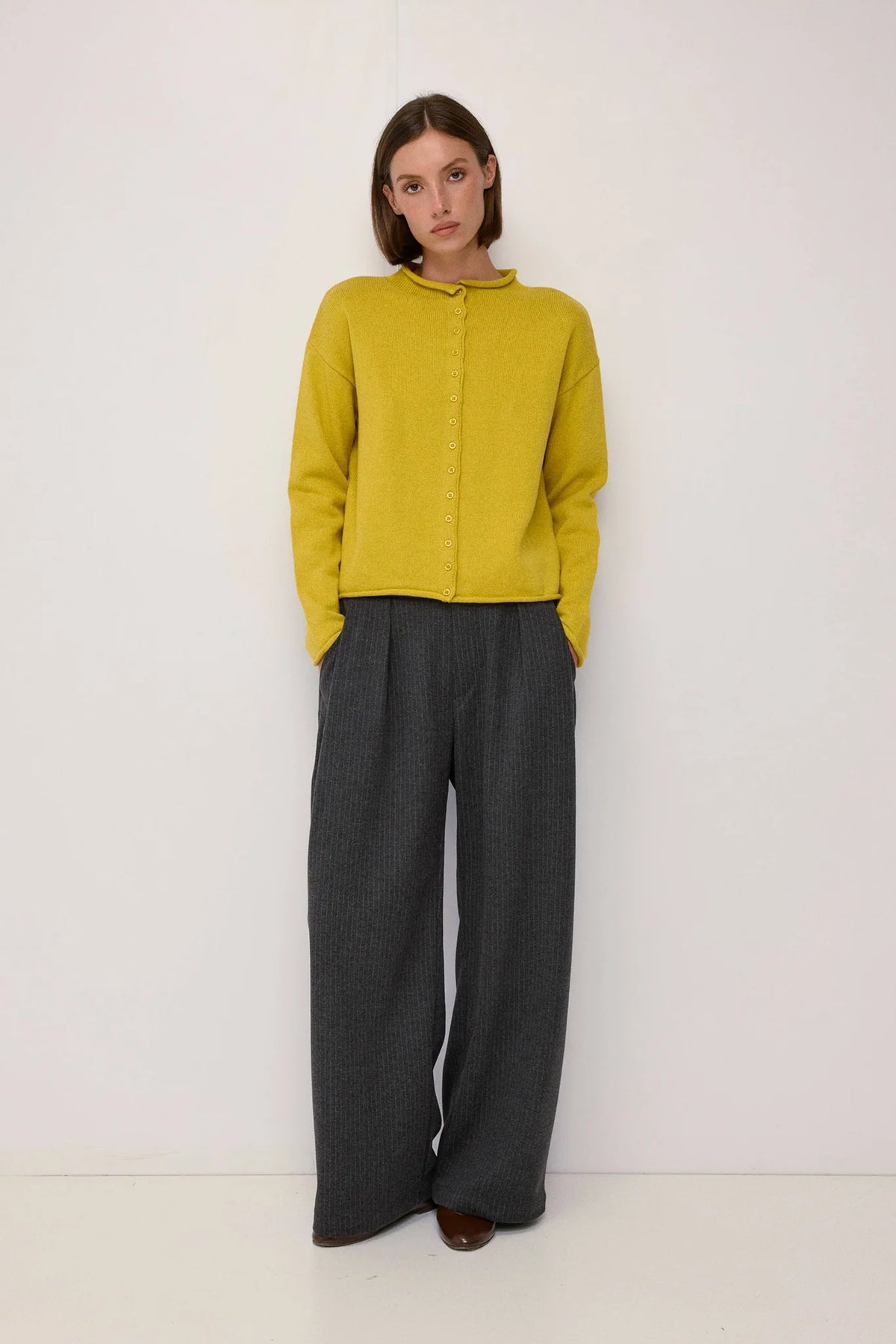 The Marlo Cardigan | Chartreuse